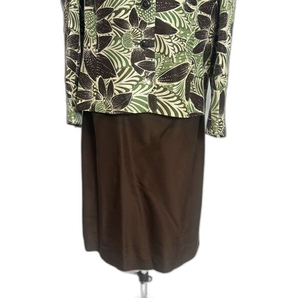 NWT Kasper Skirt Suit 100% Silk Size 16 Forest Multi 2-Piece Set Blazer & Skirt - Picture 7 of 16